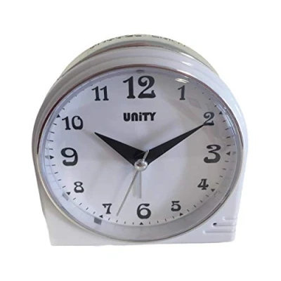 Image of Unity Beep Alarm Clock 49025, White, 8.5 x 9 3.5 cm