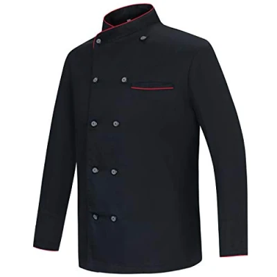 Image of MISEMIYA Uniform Chef Jackets Man Long Sleeves Ref.842B Small, Black