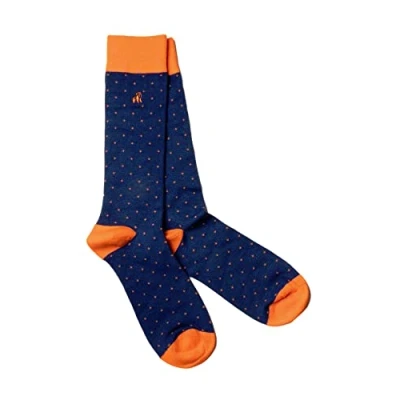 Image of Swole Panda Bamboo Socks UK7 11 Spotted Orange Mens