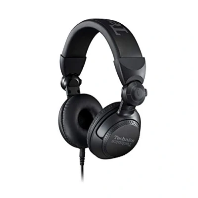 Image of Technics EAH DJ1200EK Professional DJ Wired Over Ear Headphones with 270 Swivel Housing, Locking Detachable Cord, Lightweight Foldable Design Black