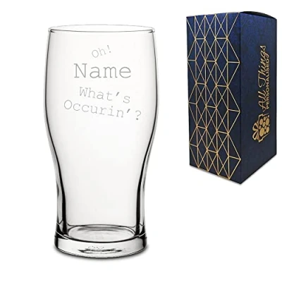 Image of Personalised Engraved Novelty Pint Glass, Gift Boxed, Perfect for Birthdays and Christmas