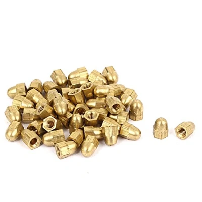 Image of Sourcingmap Acorn Hex Cap Nuts 49Pcs M3 Dome Brass Hexagon Decorative Nut for Screws Bolts Tone