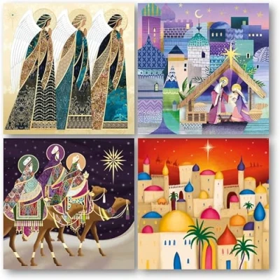 Image of Museums &amp; Galleries Charity Christmas Cards Following The Star Religious Designs Eco Friendly and Recyclable Pack of 20