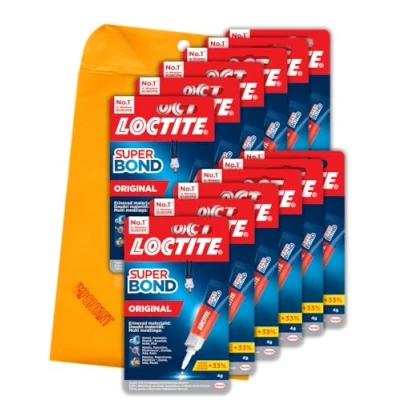 Image of Loctite Original, Strong Super Glue All Purpose Adhesive for Repairs, Clear Various Materials, Easy to Use Instant Glue, Convenient Travel Size 12 x 4g