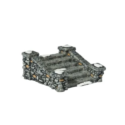 Image of Department 56 Village Limestone Steps Accessory, Gray, White, 8.4 x 3.6 cm