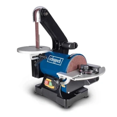 Image of Scheppach 490 3304 901 Belt and Disc Sander, 240 V, Blue/Black, 125 mm