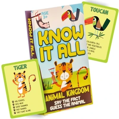 Image of Boxer Gifts Know It All: Animal Kingdom Card Family Games For Kids and Adults Educational Game Children Travel Sized Fun Facts Learning Boys &amp; Girls