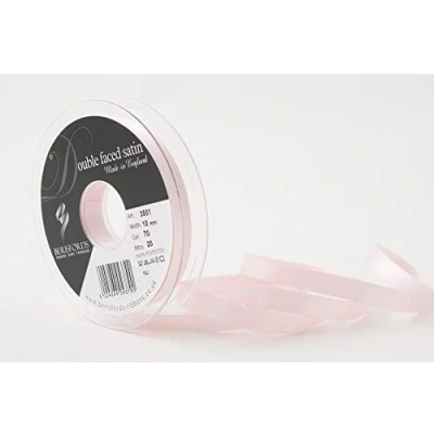 Image of Berisfords Double FACE Poly Satin Ribbon, Pale Pink, 10 mm