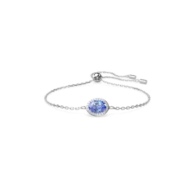Image of Swarovski Constella Bracelet, Central Blue Crystal and White Pavé, Rhodium Plated Chain, from the Collection