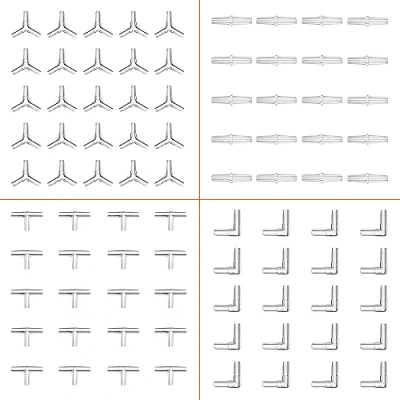 Image of Iyowei 80Pcs Aquarium Airline Connectors, 80 in 1 Y T L I Connector Tube Hose Air Pump Accessories Set for 4 x 6mm Fish Tank Pond Line Tubing