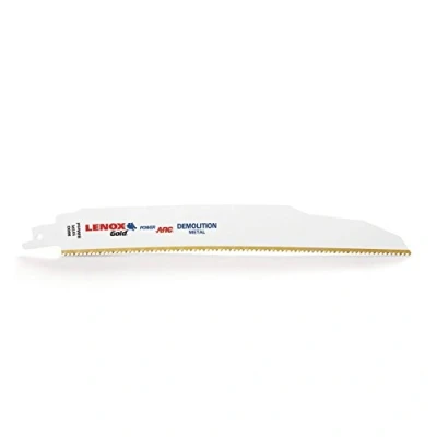Image of Lenox Tools 21089960GR 229mm 10 TPI Gold Power Arc Reciprocating Saw Blade for Demolition/Nail Embedded Wood/Cast Iron/Fire and Rescue Cutting (Pack of 5)