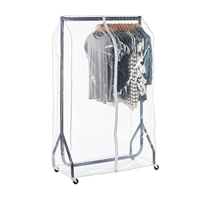 Image of Shopfitting Warehouse Black Heavy Duty Clothes Rail with Clear Cover 3ft wide