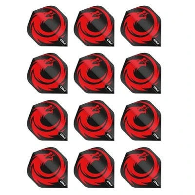 Image of RED Dragon Black Design Hardcore XT Dart Flights 4 Sets Per Pack