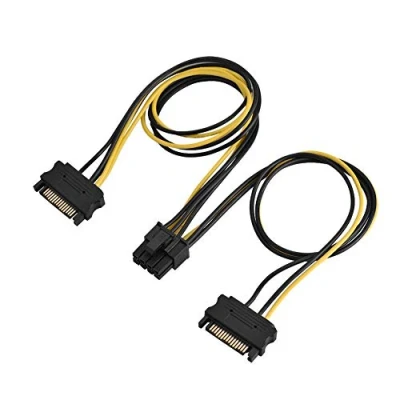 Image of VBESTLIFE 15Pin SATA To 8Pin PCI E Power Cable, 15 pin Male 8 Female Express Supply Adapter Cable(40cm Dual Cable)