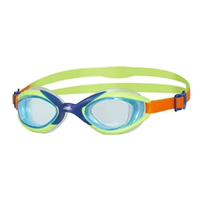 Image of Zoggs Kids Sonic Air Junior with UV Protection And Anti fog Swimming Goggles , 6 14 years, blue/green/orange
