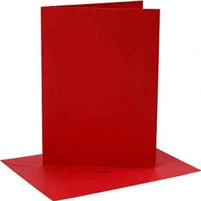 Image of 4 Christmas Red 5x7 Cards &amp; Envelopes for Card Making Crafts Blanks