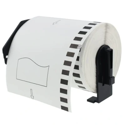 Image of Compatible DK 22243 102mm x 30.48m White Thermal Standard Address Labels with Brother QL 500 550 570 700 710W 720NW 800 810W 820NWB 1050 1100 1110NWB Printers
