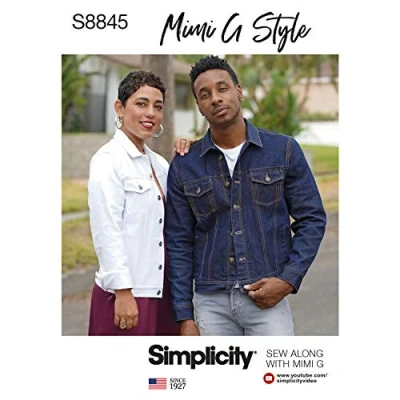 Image of Simplicity Us8845A Pattern S8845 Mimi G Jean Jacket, a (xs S M L xl) , White
