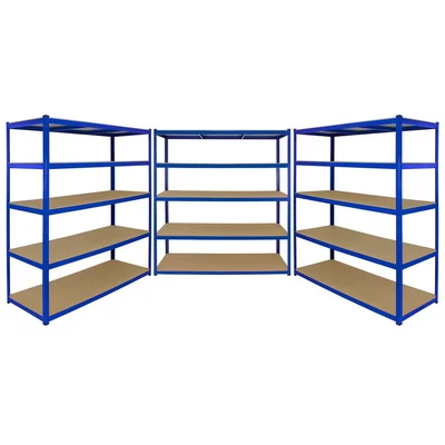 Image of MonsterShop Monster Racking T Rax 3 x Extra Wide Storage Shelves Blue 160cm W 60cm D