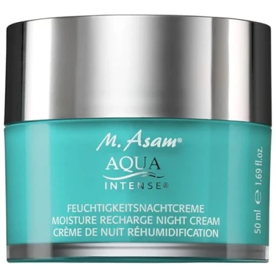 Image of M. Asam Aqua Intense Night Cream Moisture Recharge (50ml) Rich Face Moisturizer with Hyaluronic Acid for recovered looking &amp; feeling skin, all skin types, facial care