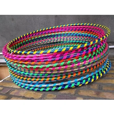 Image of 10x Spiral Glitter Kids/Adults Medium Hula Hoops DIA:55cm Sporting Good Fitness Hoola Hoop