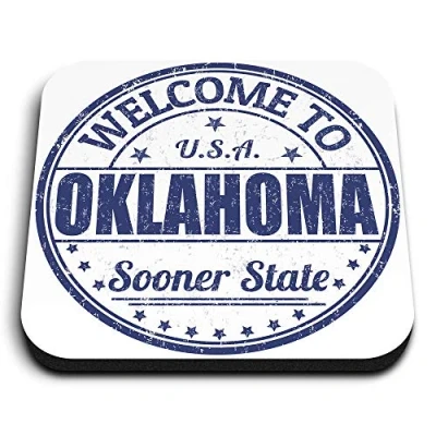 Image of 1 x Square MDF Fridge Magnet Oklahoma State America USA Travel 5729