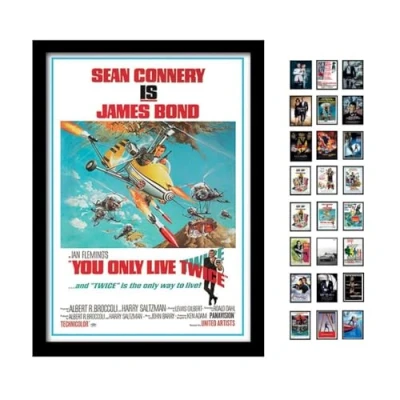 Image of James Bond You Only Live Twice One Sheet A3 Framed Print, black