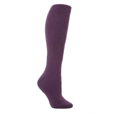 Image of 1 Pair Dark Purple Long Thermal Socks Ladies 4 8 Heat Holders