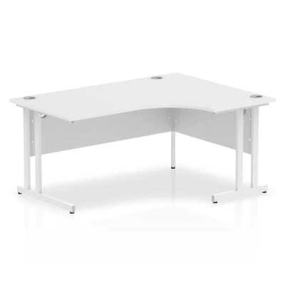 Image of Impulse 1600mm Right Crescent Desk White Top Cantilever Leg