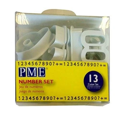 Image of PME AN301 Number Cutters, for Sugarcraft and Cake Decorating Set of 13 , White 5 x 1.3 cm