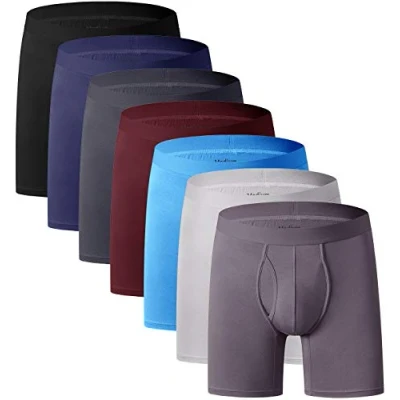Image of YOULEHE Men&#039;s Boxer Shorts Soft Bamboo Underwear Trunks Breathable Multipack (U017 (7 Pack Long legs), XXL)
