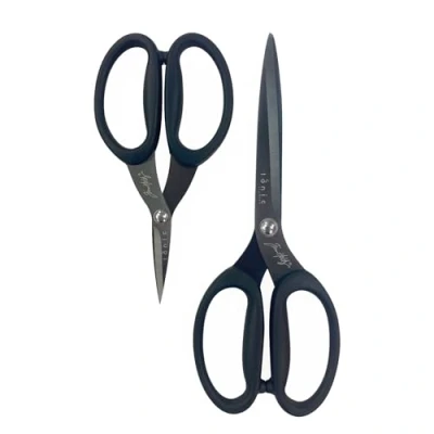 Image of Tim Holtz Premium Scissors Bundle Non Stick Micro Serrated Multi Cutter 7&quot; &amp; Titanium Shears 9.5&quot;