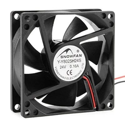Image of sourcing map 80mm x 25mm 8025 24V DC Cooling Fan with Long Life Sleeve Bearings