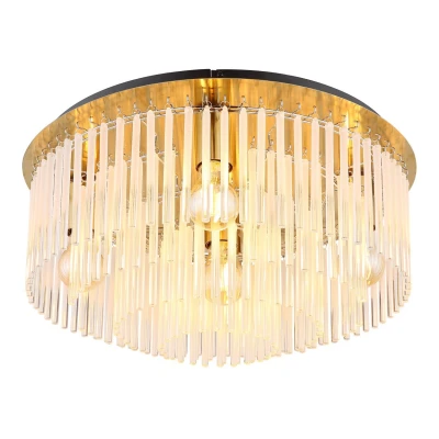 Image of Gorley Ceiling Light Gold Colours Matt Opal Glass Shade 5x E27