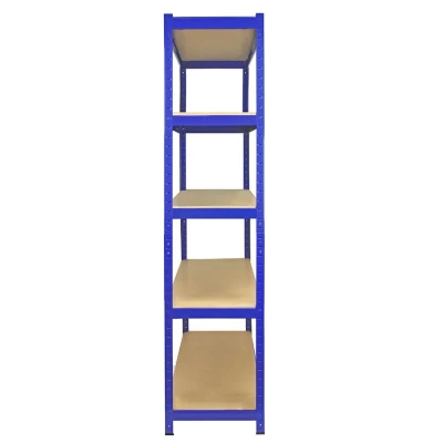 Image of T Rax Garage Shelving Unit Extra Wide 5 Tier Heavy Duty Rack for Storage Steel Utility Shelves Metal &amp; MDF Boltless Racking Assembly System 180cm x 120cm 45cm 1400KG Capacity 280KG Per Shelf Blue