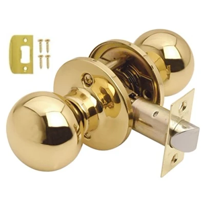 Image of Dale Hardware Bala Door Knob Passage Set Polished Brass