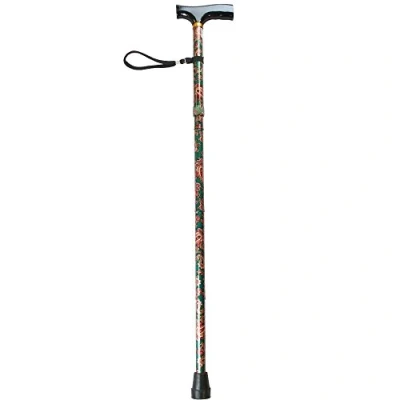 Image of NRS Healthcare Folding Walking Stick, Paisley