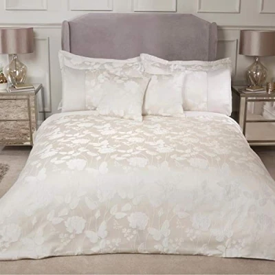 Image of Emma Barclay Butterfly Meadow Embellished Jacquard Duvet Set in Cream King