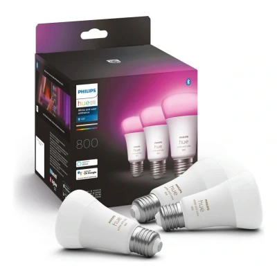 Image of Philips Hue White and Colour Ambiance E27 Smart Bulb 3 Pack