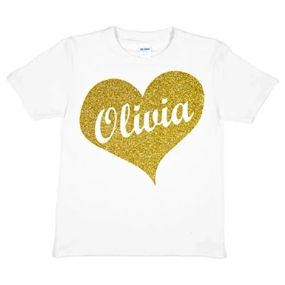 Image of Print4U Kids T Shirt Personalised Olivia Your Name Age 12 13 White