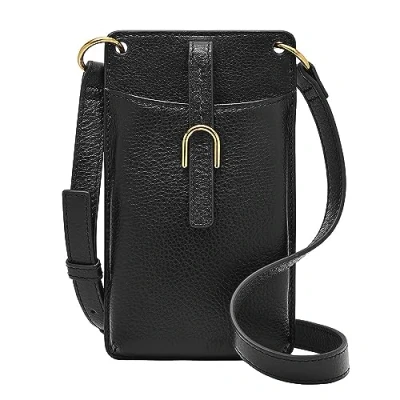 Image of Fossil women&#039;s bag Vada, black LiteHide cell phone case for women, l: 10.2 cm, w: 0.6 h: 17.8 ZB1893001