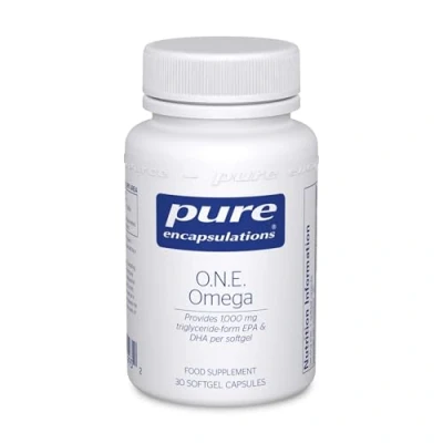 Image of Pure Encapsulations O.N.E. Omega 1000mg EPA/DHA Triglyceride Form EPA and DHA Fish Oil 3 Supplement 30 Softgel Capsules