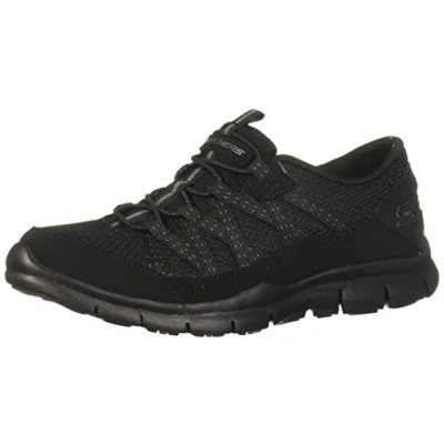 Image of Skechers Women&#039;s Gratis Strolling Sneaker, Black, 2.5 UK