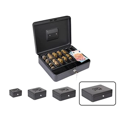 Image of Arregui Elegant C9644 EUR Steel Flow Box with Coin Counter Tray, 30 cm Wide, Box, Black