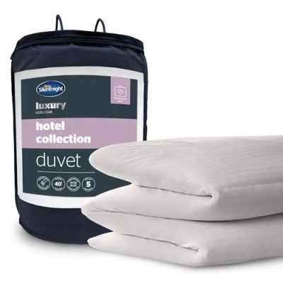Image of Silentnight Hotel Collection Single Duvet 13.5 Tog Luxuriously Soft Winter Quilt Thick, Warm and Cosy Size, White
