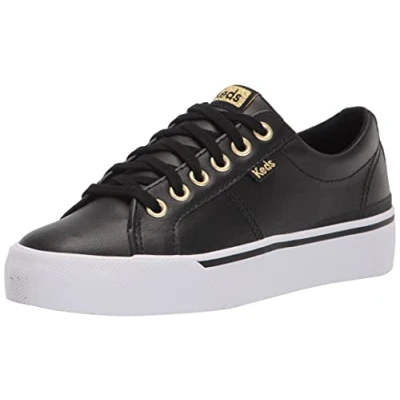 Image of Keds Women&#039;s Jump Kick Duo Leather Sneaker, Black, 5 UK