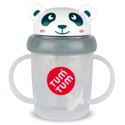 Image of TUM Tippy Up Free Flow Sippy Cup (No Valve), for Toddlers, 200ml, BPA (Pip Panda S3)