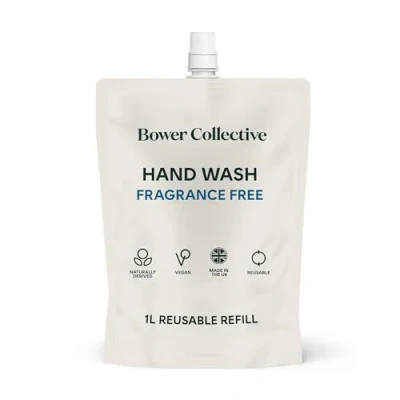 Image of Bower Collective, Antibacterial Fragrance Free Hand Wash Refill, Eco Friendly, Natural Soap 1L