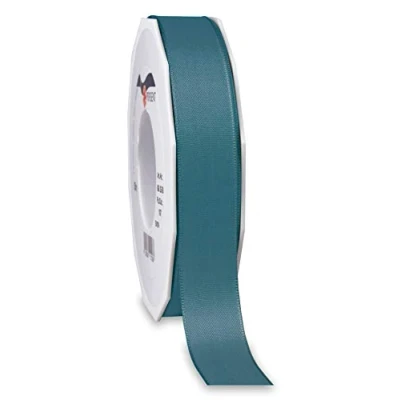 Image of Präsent Europa Taffeta Ribbon Petrol 25 mm Width, 50 m Length