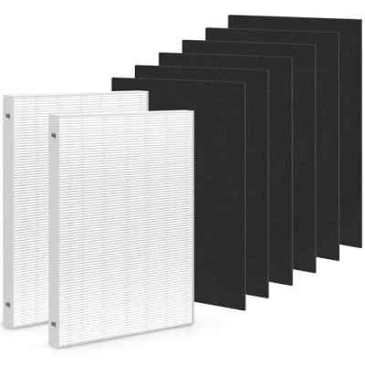 Image of AeraMax 300 HEPA Filter Replacement Compatible with Fellowes 290 DX95 Purifiers True Air Also Fit AP 300PH HF Part#9287201, 2x H13 and 6x Carbon Pre